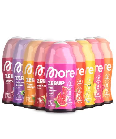 More Zerup Mixed 9er Bundle 9 x 65 ml different varieties for up to 72 l finished drink sugar -free syrup with real fruit extracts vegan zero calories - made in Germany mixed (9er bundle)