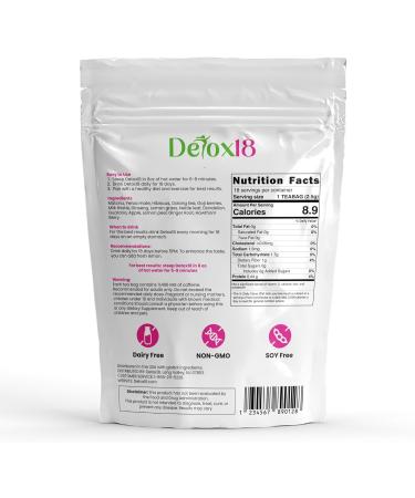 Detox 18 All-Natural Tea Bags | Healthy Weight Support Energize & Reduce Bloating | Laxative-Free & Vegan Detox Tea - 18 Servings - Buy Online on GoSupps.com