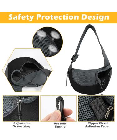 Brynnl Pet Sling Carrier Bag Pet Shoulder Bag Hand Free Sling Carrier for 6 lbs Small Pet Dog Cat Puppy Shoulder Carry Bag Adjustable Puppy Bag with Breathable Mesh Pouch for Travel Walking Outdoor - Buy Online on GoSupps.com