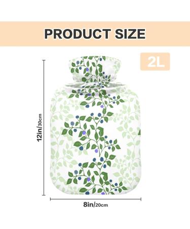 Mnsruu Hot Water Bottle 2L - Soft Cover Watercolor Blueberry | Perfect Christmas Gift for Women & Kids - Buy Online on GoSupps.com