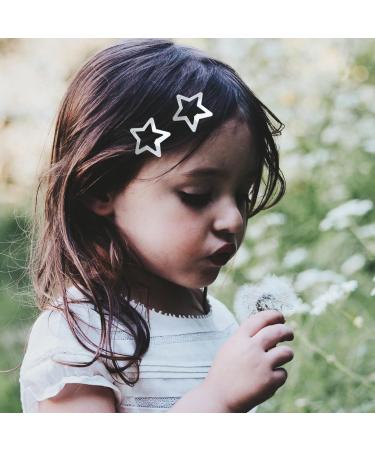 Star Hair Clips 20 Pieces Small Metal Snap Hair Clips Hair Barrettes Hair Accessories Silver - Buy Online on GoSupps.com