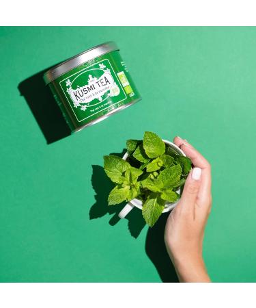 Kusmi Tea Organic Green Tea with Mint - Refreshing Iced & Hot Beverage - 100g Metal Tin - 40 Cups of Real Mint Flavor - Buy Online on GoSupps.com