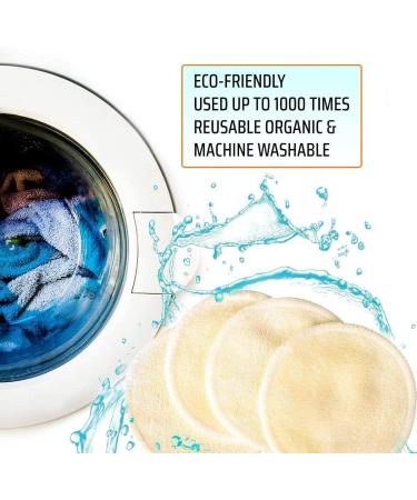 Eco-Friendly Lorandos Washamm Sleeping Pads - 20 Reusable Organic Bamboo Cotton Pads with Washable Bag | All Skin Types - Buy Online on GoSupps.com