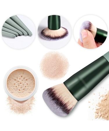 HEYMKGO 15Pcs Makeup Brush Set - Premium Synthetic Bristles for Liquid & Powder Makeup Application - Green - Buy Online on GoSupps.com
