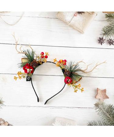 Wedity LED Glowing Tiara Reindeer Antlers Hair Accessories Christmas Party Feather Hair Hoop Headwear Hair Accessories for Women Girls (A) - Buy Online on GoSupps.com