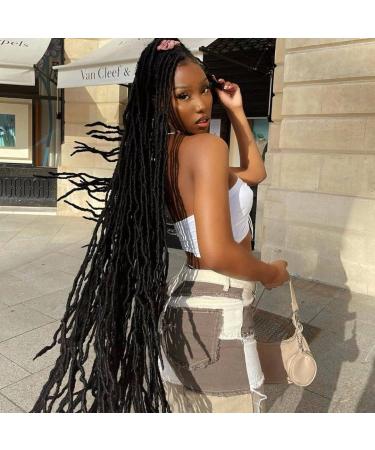 7 Packs 36 inch Goddess Locs Faux Crochet Hair for Black Women - Pre-looped Long New Locs Curly Braiding Extension - Natural Black 1B (Pack of 7) - Buy Online on GoSupps.com