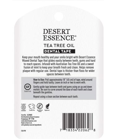 Buy Desert Essence Tea Tree Oil Dental Tape - 30 Yards Pack of 6 | Naturally Waxed Shred-Resistant Floss | Cruelty-Free Antiseptic Dental Care - Buy Online on GoSupps.com