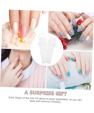 Healeved 6 Pairs Nail Gloves Uv Shield Gloves Protective Gloves Gel Manicure Uv Gloves Uv Lamp Manicure Dryer Gloves Nail Uv Gloves Nail Art Gel Miss Polyester Nail Polish Hand White - Buy Online on GoSupps.com
