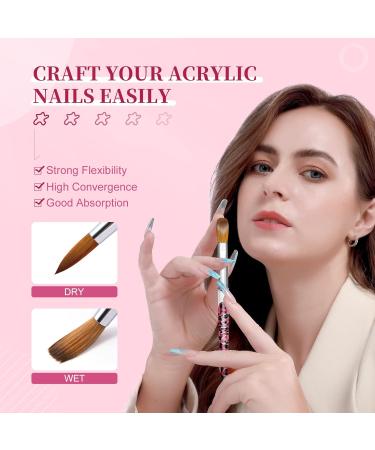 Saviland Acrylic Nail Brush Set - 4PCS Pink Leopard Print Brushes for Nail Extensions & Carving - Sizes 8/10/12/14 - Buy Online on GoSupps.com