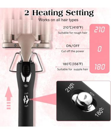 Hair Crimper Iron 5 Barrel Curling Wand | 0.6 Inch Ceramic Hair Waver with Dual Voltage & Two Temperature Settings - Perfect for International Shipping - Buy Online on GoSupps.com