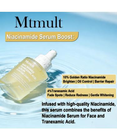 Mtmult Tranexamic Acid Serum - Tranexamic Acid for Face | Hyperpigmentation Treatment with Niacinamide Stem Cell Serum for Face & Niacinamide 1.01 fl.oz - Buy Online on GoSupps.com