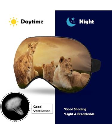 African Lions Sunset Sleep Mask - Adjustable Eye Cover for Sleeping & Travel - Blocks Light for Men and Women - Buy Online on GoSupps.com