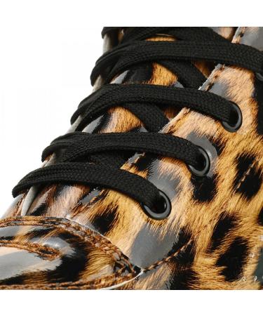 Leopard PU Leather High-top Roller Skates for Women | Indoor/Outdoor Double-Row Skates | Size 38 (US Women 8) | Includes Shoes Bag - Buy Online on GoSupps.com