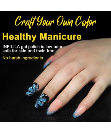 NXJ INFILILA Neon Gel Nail Polish 6 Colors 10ml Glitter Gel Nail Polish Set Holographic Sparkle Pink Blue Green Gel Nail Polish Set Popular Nail Art DIY Salon Home Manicure Gifts - Buy Online on GoSupps.com