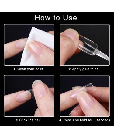 500 Pieces Acrylic Artificial Nails - Transparent False Art Nail Tips for Women - Gel Nail Enhancements - Buy Online on GoSupps.com