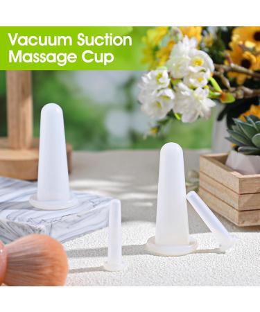Classicseali 4 Pcs Facial Cups for Face Silicone Facial Suction Cups 2 Different Sizes of Silicone Facials Cuppings Tool for Anti-Aging Massage Facials Cupping Set for Face Neck Eyes White - Buy Online on GoSupps.com