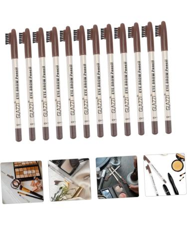Mikinona 12pcs Eyebrow Pencil with Brush Eyebrow Pen Easy Coloring Brow Pencil Cosmetic Pencils Wood - Buy Online on GoSupps.com