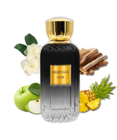 Heritage Noir Perfume for Men with Fruity Floral Earthy Scent | Alcohol Free & Long Lasting Arabian Perfume for Men 3.4 Fl. Oz.