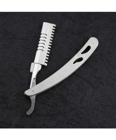 Lurrose Vintage Hairdresser Straight Razor - Interchangeable Blade Safety Razor Foldable Design Manual Grinding Tool for Men - Premium Quality Grooming Essentials - Buy Online on GoSupps.com