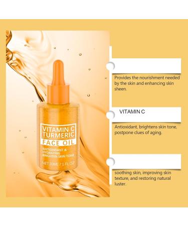 S rum claircissant visage l'huile de curcuma s rum correcteur de taches au curcuma huiles blanchissantes anti- ge pour la peau la vitamine C am liore le teint terne et uniformise le teint (3pcs) - Buy Online on GoSupps.com