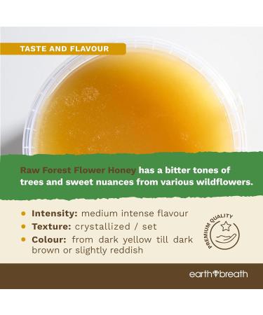 Earthbreath Forest Flower Raw Honey 900g - Pure Dark Unpasteurised & Unfiltered - Natural Sweetener for Cooking Tea Coffee Milk Juice - 900g Pack - Buy Online on GoSupps.com