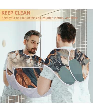 Cool Cat Beard Bib Apron - Effective Beard Hair Catcher for Men | Perfect Father's Day Anniversary & Christmas Gift with 2 Suction Cups - Buy Online on GoSupps.com