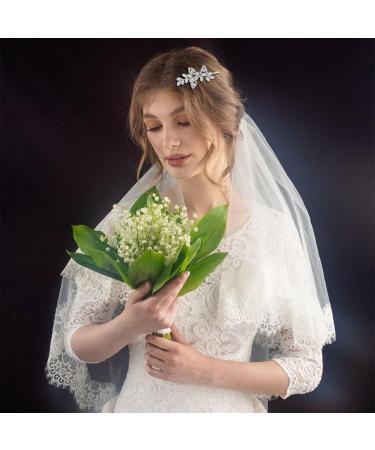 2-Piece Rhinestone Bridal Wedding Hair Clips for Women - Leaf Rhinestone Hair Pins (Gold/Silver) - Buy Online on GoSupps.com