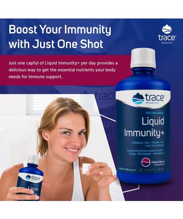 Trace Minerals Research Fast-Absorbing Liquid Immunity+ - Mixed Berry 30 fl oz | Boost Your Immune Health - Buy Online on GoSupps.com