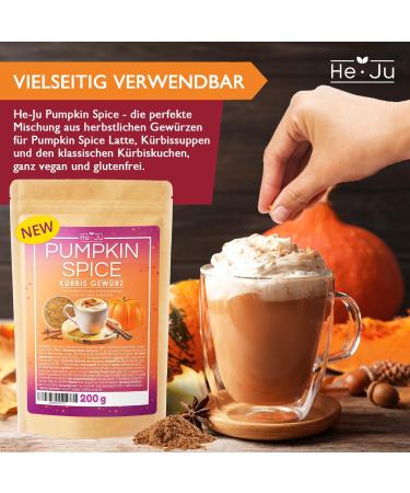 He-Ju pumpkin spice for pumpkin spice latte macchiato 1x 200g pumpkin spice for pumpkin puree and pumpkin pie natural vegan and gluten free - Buy Online on GoSupps.com