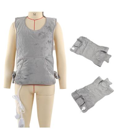 Shoulder & Back Heating Pillows - 4 Timers Large Flannel for Neck Relief - Winter Comfort (EU Plug 220-240V) - Silver Gray - Buy Online on GoSupps.com