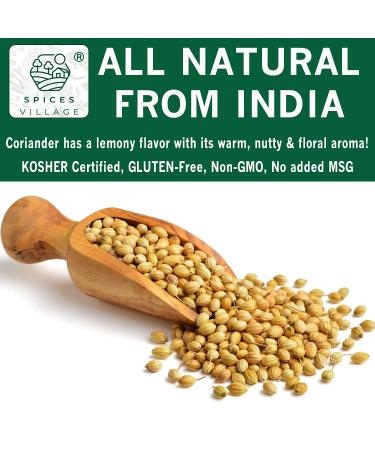 Spices Village Whole Coriander Seeds (8 oz) - All Natural Indian Spice for Cooking, Pickling, BBQ - Kosher, Gluten Free, Non GMO - KETO Friendly - Buy Online on GoSupps.com
