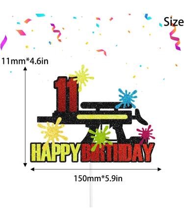 11th Paintball Birthday Cake Topper - Shooting War Party Decorations for Paintball Themed Party Boys and Girls alike - Buy Online on GoSupps.com