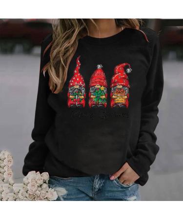 Yihaojia Graphic Christmas Sweatshirts for Women 2023 Cute Print Xmas Tees Casual Long Sleeve Crewneck Pullover Blouse Black#3 Large - Buy Online on GoSupps.com