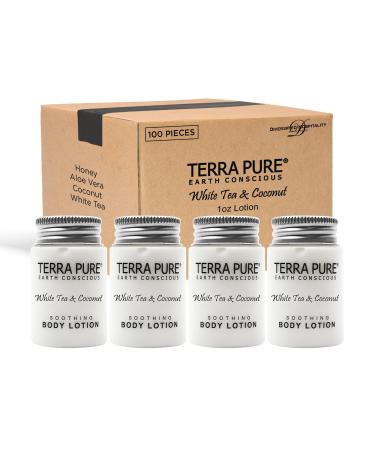 Terra Pure White Tea & Coconut Lotion Travel Size Hotel Amenities 1 oz. (Case of 100) 100 Pieces