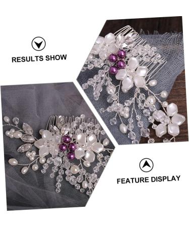 FRCOLOR 1pc Braided Flower Comb Pearl Hair Comb Diy Bridal Hair Comb Handmade Wedding Crystal Hair Comb Wedding Side Combs Rhinestone Hair Pearl Hair Pin The Side Wire White Bride Flowers - Buy Online on GoSupps.com