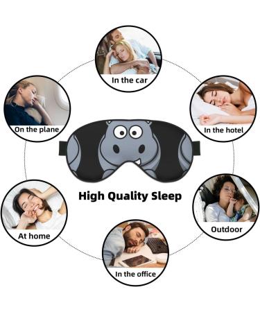 SSIMOO Cartoon Hippo Print Eye Mask - Ultra-Soft Light-Blocking for Optimal Comfort & Restful Sleep - International Shipping Available - Buy Online on GoSupps.com