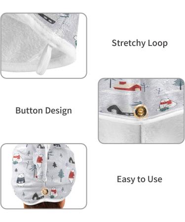 Cute Cartoon Polar Bear Dry Hair Cap & Quick Drying Towel Set | Super Absorbent Soft & Comfortable | Perfect for Home & Travel - Buy Online on GoSupps.com