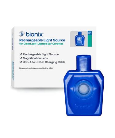 Bionix - Rechargeable Light Source for The Lighted Ear Curette System USB-C & LED Light Earwax Removal Kit Attachment Increases Visibility for Cerumen Removal Ideal for Healthcare Providers