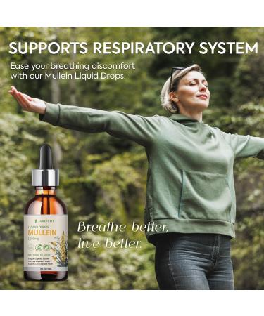 Organic Mullein Drops for Lungs Natural Lungs Detox & Immune Support | Mullein Leaf Extract 2fl.oz - Buy Online on GoSupps.com
