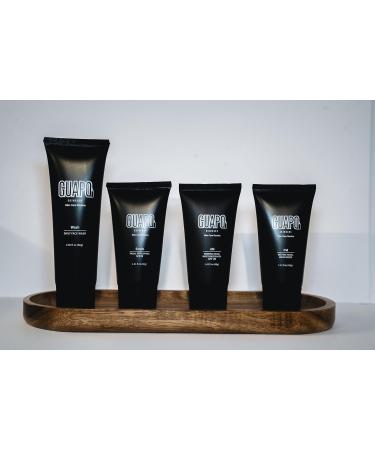 Guapo Skincare - Mens Skincare Routine Facewash Kit 4 Step Regime Including Face Wash Facial Scrub SPF20 Moisturiser and Nightime Lotion - Buy Online on GoSupps.com