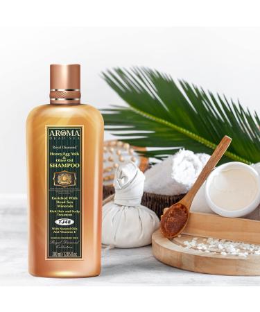 AROMA Dead Sea Shampoo - Honey Egg Yolk & Olive Oil for Straightened Hair | Restores Balance & Shine | 12.85 fl. oz - Buy Online on GoSupps.com