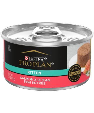 Purina Pro Plan Wet Kitten Food, Flaked Ocean Whitefish and Tuna Entree - (24) 3 oz. Pull-Top Cans Single Flavor Salmon & Ocean Fish (24) 3 oz. Cans