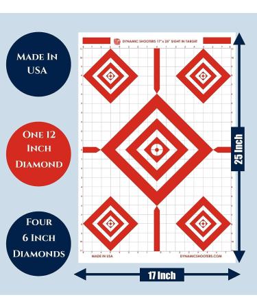 Dynamic Shooters Sight Targets - 17x25 Inch - 50 Sheets - Made in USA | For Firearms, Guns, Rifle, Pistol, BB Guns, Airsoft - Paper Shooting Range Target - Buy Online on GoSupps.com