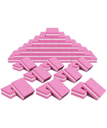 Mini Nail Buffer Blocks Professional Nail Sanding Blocks for Gel Natural Nails Nail Buffing Block Manicure Tools(Pink)
