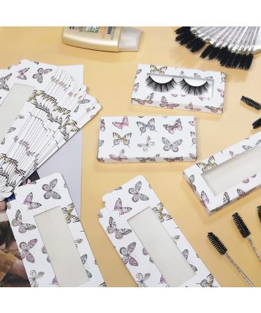 20 Piece Glitter Paper Empty Lash Boxes Wholesale - Butterfly Design with Disposable Mascara Wands - Eyelashes Packaging Box for False Lashes Storage - Buy Online on GoSupps.com