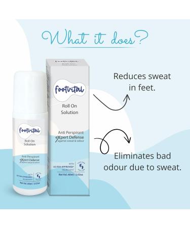 Footvital Foot Roll-on with Patchouli & Peppermint Oil for Sweaty Feet & Bad Foot Odor Unisex - 60 ML - Buy Online on GoSupps.com