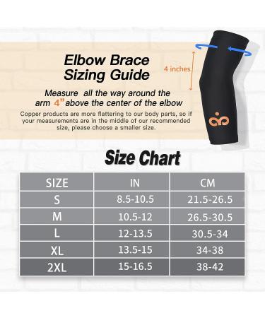 INDEEMAX Copper Elbow Brace Compression Sleeve 1 Pair - Tendonitis & Tennis Elbow Support for Men and Women - Bursitis & Arthritis Pain Relief - Medium - Buy Online on GoSupps.com