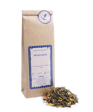 Sylter Teekontor Loose Green Tea Peach Cream Orange Rose Petals Apricot with Soft and Creamy Peach Note 500g