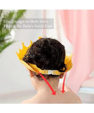 Baby Shower Cap Shield for Kids | Visor Hat for Eye and Ear Protection | Adjustable Bath Visor for Children 0-9 Years | Cute Crown Shape - Blue - Buy Online on GoSupps.com