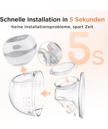 Jheppbay Electric Breast Pump - Portable BPA-Free 3 Modes 12 Steps Low Noise Fast Installation - Pain-Free Milk Pump in Gray - Buy Online on GoSupps.com